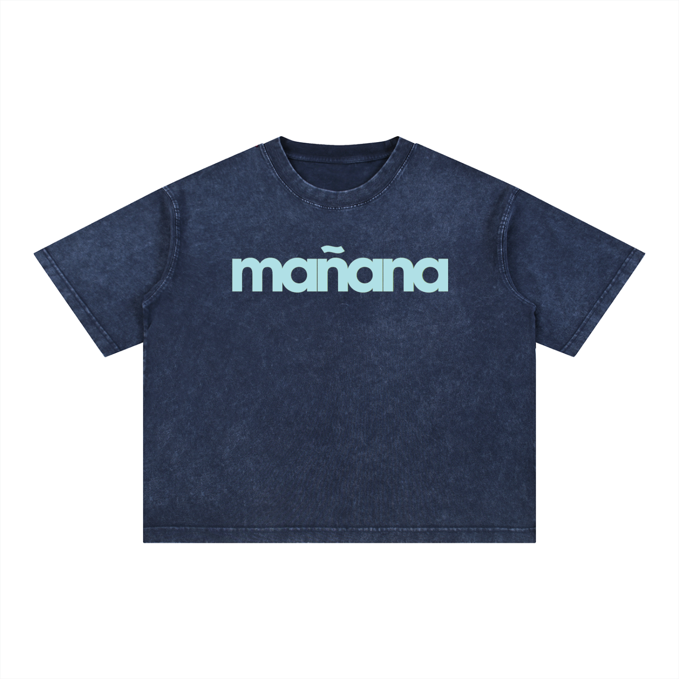 MAÑANA (Navy / Blue) - Mineral Wash Boxy Cotton T-Shirt